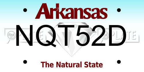 NQT52D Arkansas License Plate