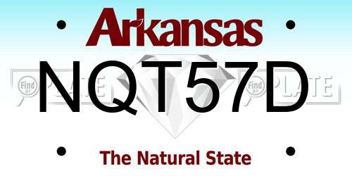 NQT57D Arkansas License Plate