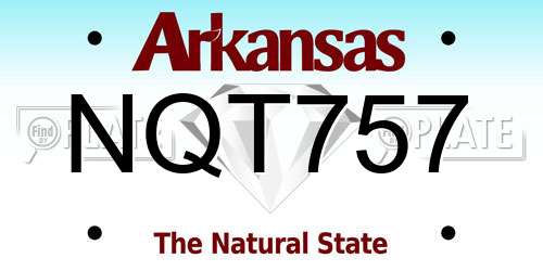 NQT757 Arkansas License Plate