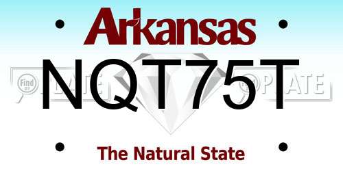 NQT75T Arkansas License Plate