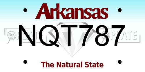 NQT787 Arkansas License Plate