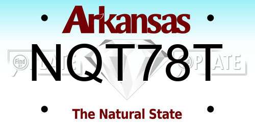 NQT78T Arkansas License Plate