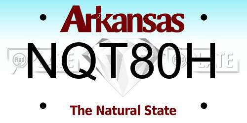 NQT80H Arkansas License Plate