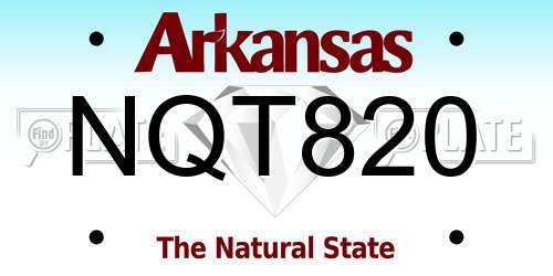 NQT820 Arkansas License Plate