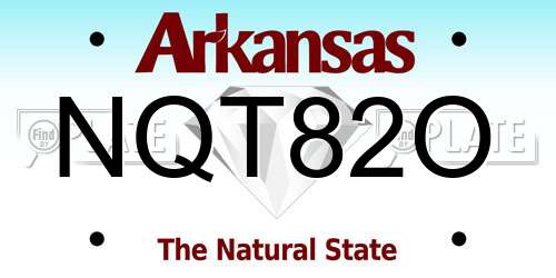 NQT82O Arkansas License Plate