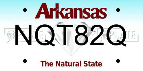 NQT82Q Arkansas License Plate