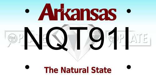 NQT91I Arkansas License Plate