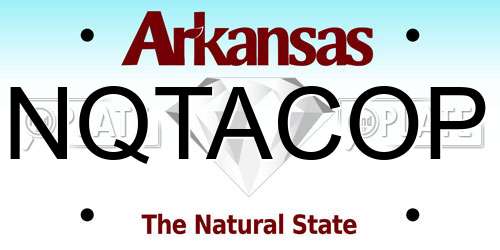 NQTACOP Arkansas License Plate