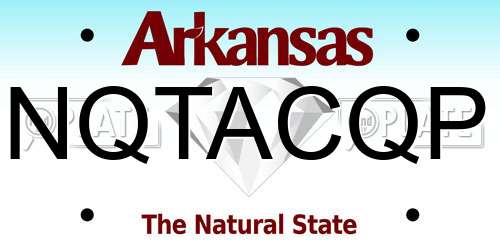 NQTACQP Arkansas License Plate