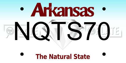 NQTS70 Arkansas License Plate