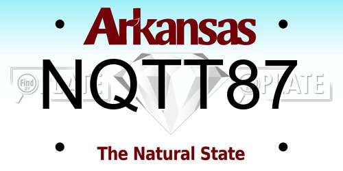 NQTT87 Arkansas License Plate