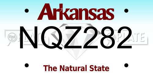NQZ282 Arkansas License Plate