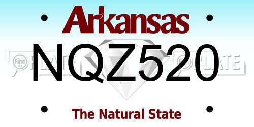 NQZ520 Arkansas License Plate