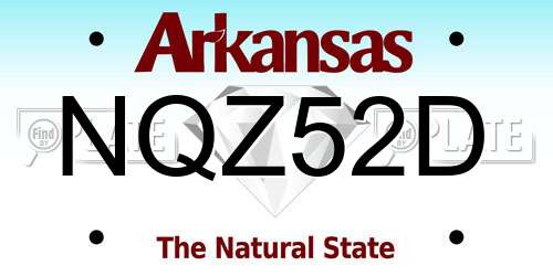 NQZ52D Arkansas License Plate