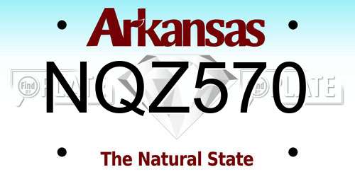 NQZ570 Arkansas License Plate