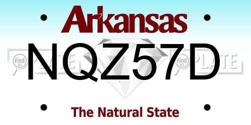 NQZ57D Arkansas License Plate