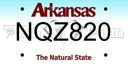 NQZ820 Arkansas License Plate