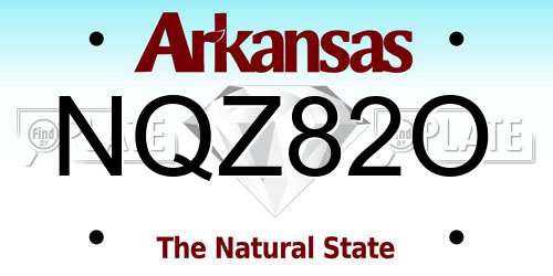 NQZ82O Arkansas License Plate