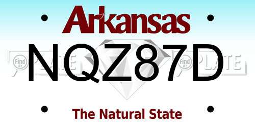 NQZ87D Arkansas License Plate