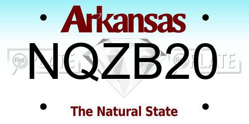 NQZB20 Arkansas License Plate
