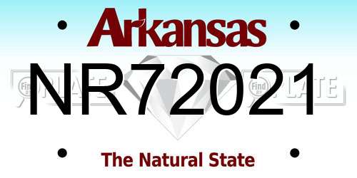 NR72021 Arkansas License Plate