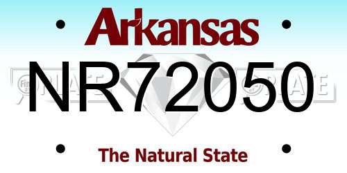 NR72050 Arkansas License Plate