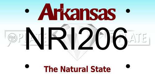 NRI206 Arkansas License Plate