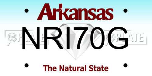 NRI70G Arkansas License Plate