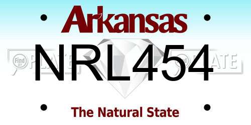 NRL454 Arkansas License Plate