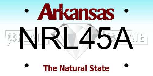 NRL45A Arkansas License Plate