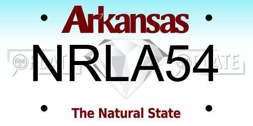 NRLA54 Arkansas License Plate