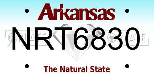 NRT6830 Arkansas License Plate