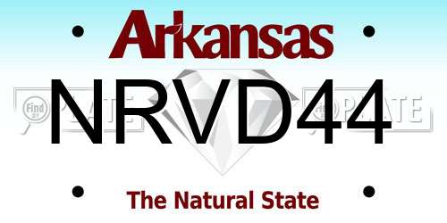 NRVD44 Arkansas License Plate