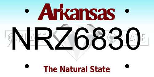 NRZ6830 Arkansas License Plate