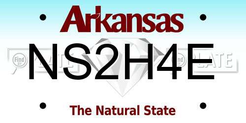 NS2H4E Arkansas License Plate