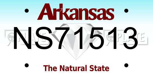 NS71513 Arkansas License Plate