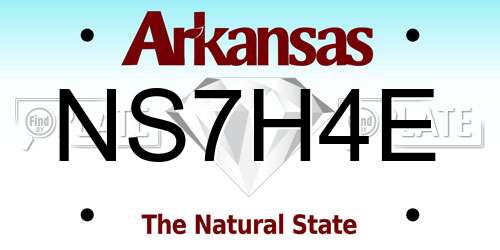NS7H4E Arkansas License Plate