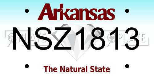 NSZ1813 Arkansas License Plate