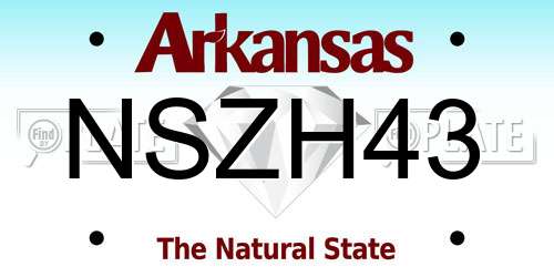 NSZH43 Arkansas License Plate