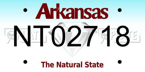 NT02718 Arkansas License Plate