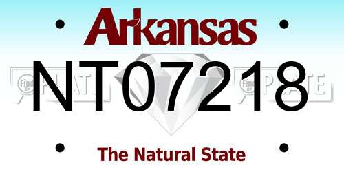 NT07218 Arkansas License Plate
