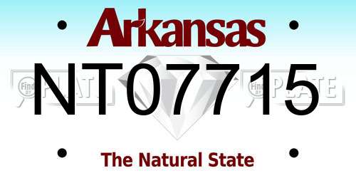 NT07715 Arkansas License Plate