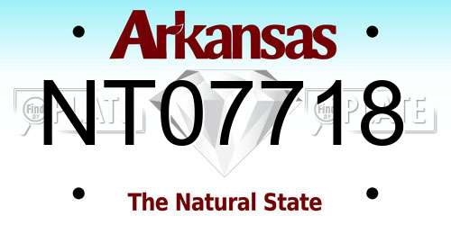 NT07718 Arkansas License Plate