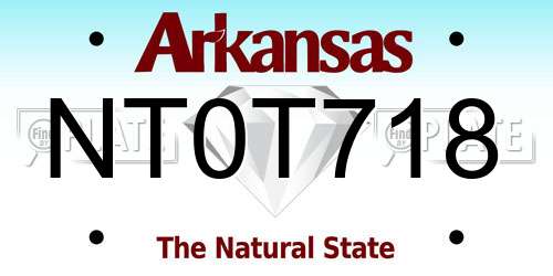 NT0T718 Arkansas License Plate