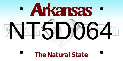NT5D064 Arkansas License Plate