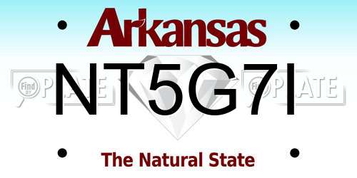 NT5G7I Arkansas License Plate