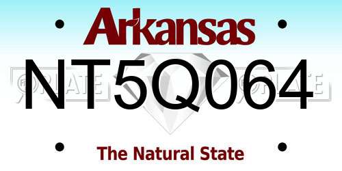 NT5Q064 Arkansas License Plate