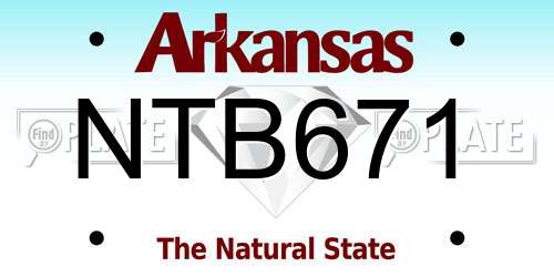 NTB671 Arkansas License Plate
