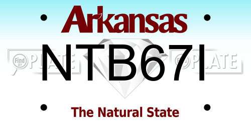 NTB67I Arkansas License Plate