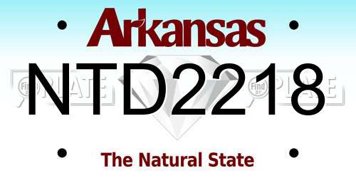 NTD2218 Arkansas License Plate